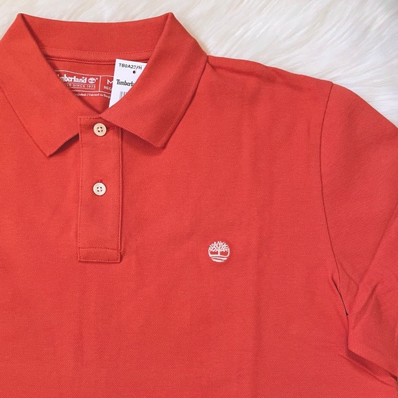Timberland Men’s Orange Polo Shirt - Picture 2 of 5